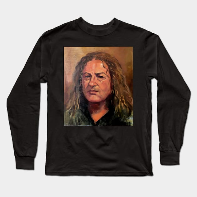 Portrait of Mick ~ oil painting Long Sleeve T-Shirt by rozmcq